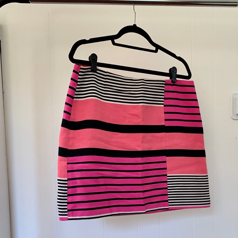 Loft Pink/Black striped skirt